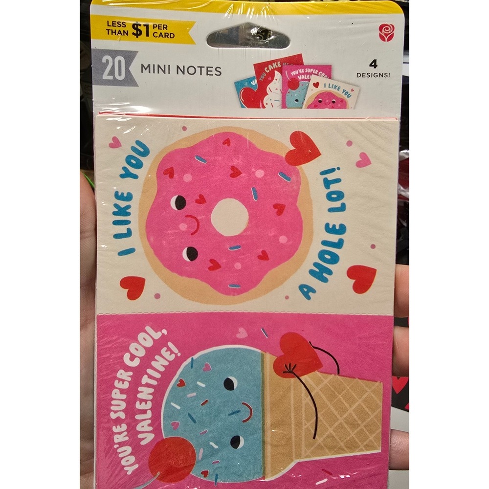 American Greetings 20ct Cards Mini Notes Valentine Cards NIP Sealed Ice Cream